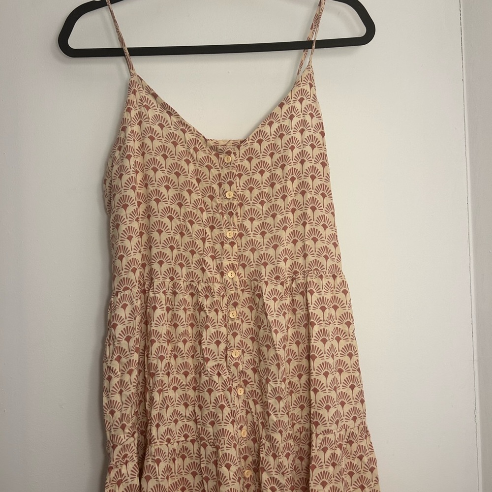 Neutral Pattern Spaghetti Strap Dress - image 1